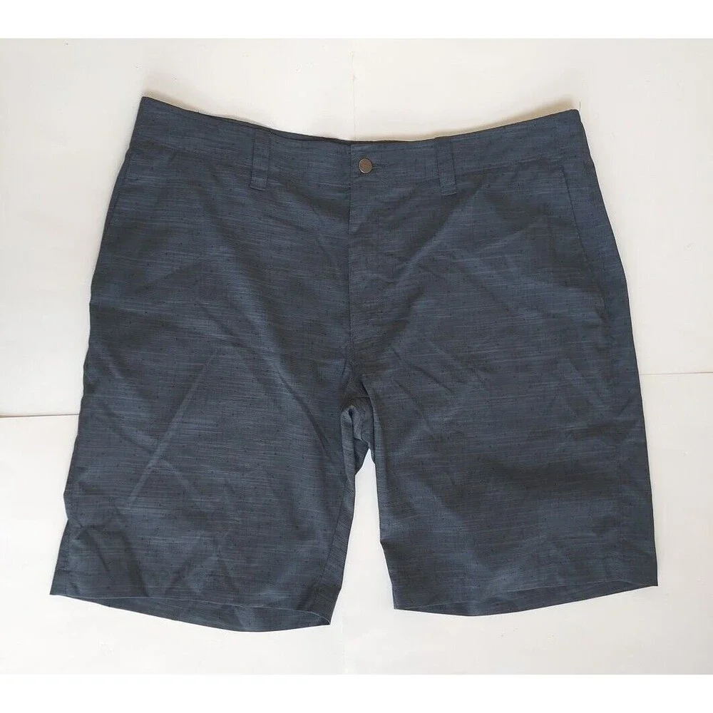 Mens Callaway Gray 2-Tone Opti-Dry Stretch Flat Front Golf Shorts Size 38